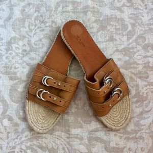 Rag & Bone Tan Leather Jules Slides Sandals NEW